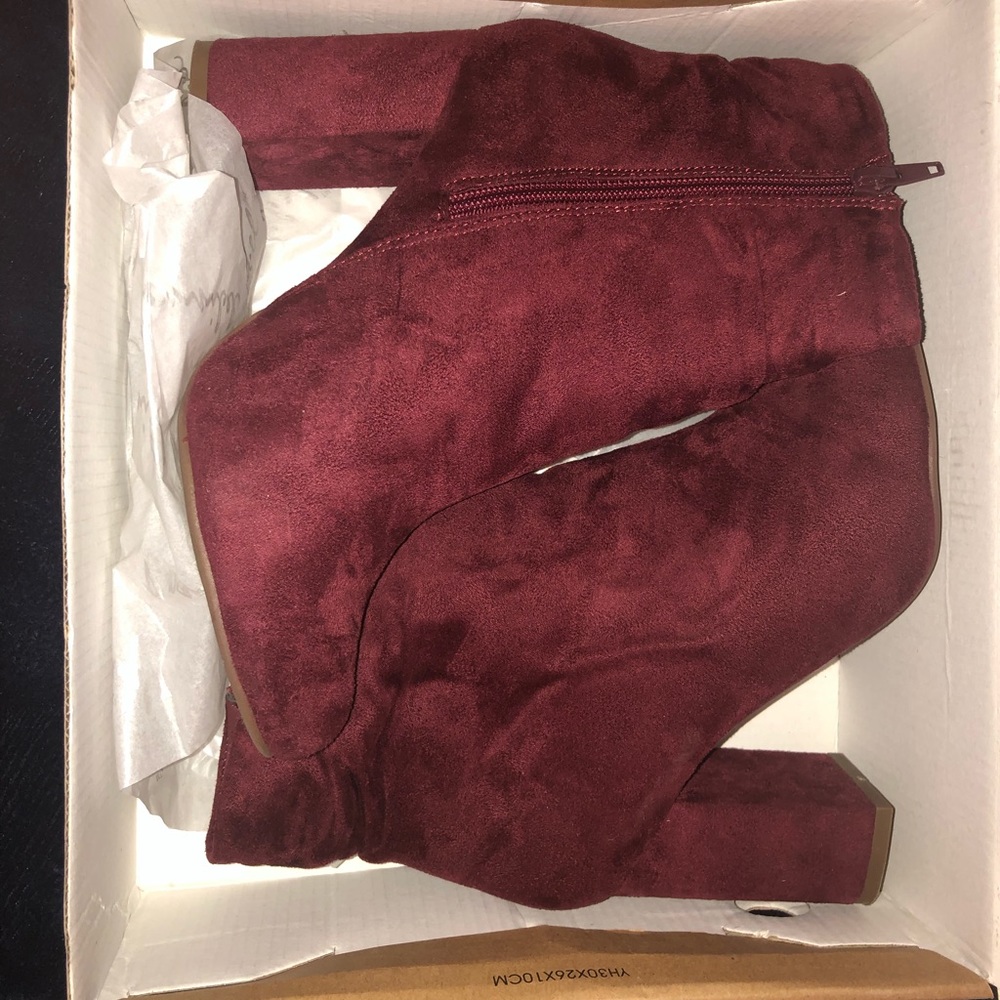Wine Ankle Booties